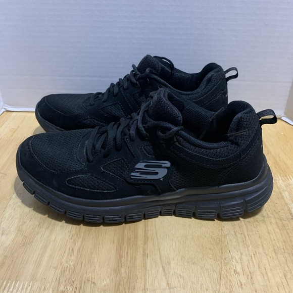 Skechers Mens‎ Size 10.5 BURNS AGOURA Herren Sneaker Fitness Schuhe Black - Picture 1 of 7